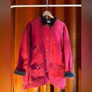 Vintage Memphis Red Denim Barn Jacket Size X-Large Women’s